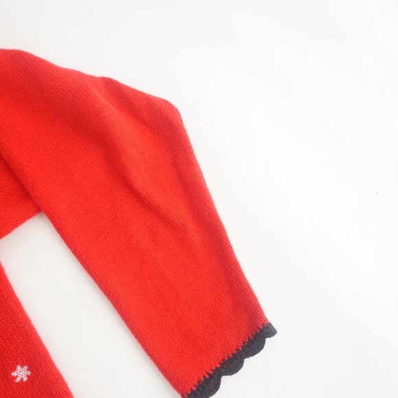 Vtg Basic Holiday Editions Red Embroidered Winter Button Up Cardigan Sweater L - Picture 5 of 12